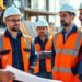 Bauarbeiter im Gespräch auf Baustelle